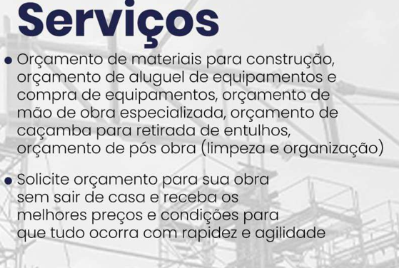 Serviços e soluções para obras